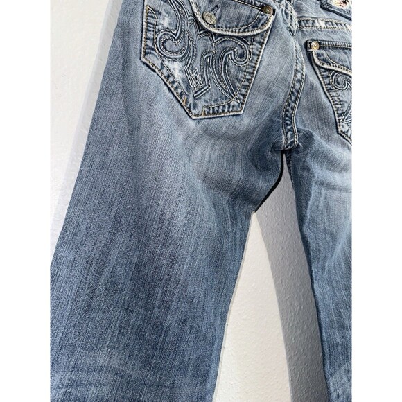 MEK Denim USA Jeans Easter Island Bootcut Men’s 30X34 Flap Pocket Distressed Y2K - Picture 15 of 16
